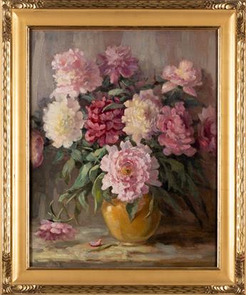 AMERICAN SCHOOL Still Life with Peonies.